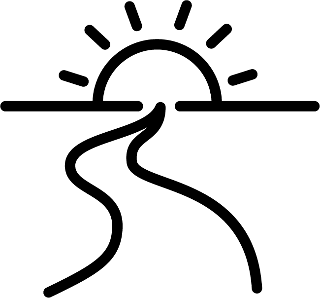 Icon showing a path leading to a sun, symbolising guided investment advice