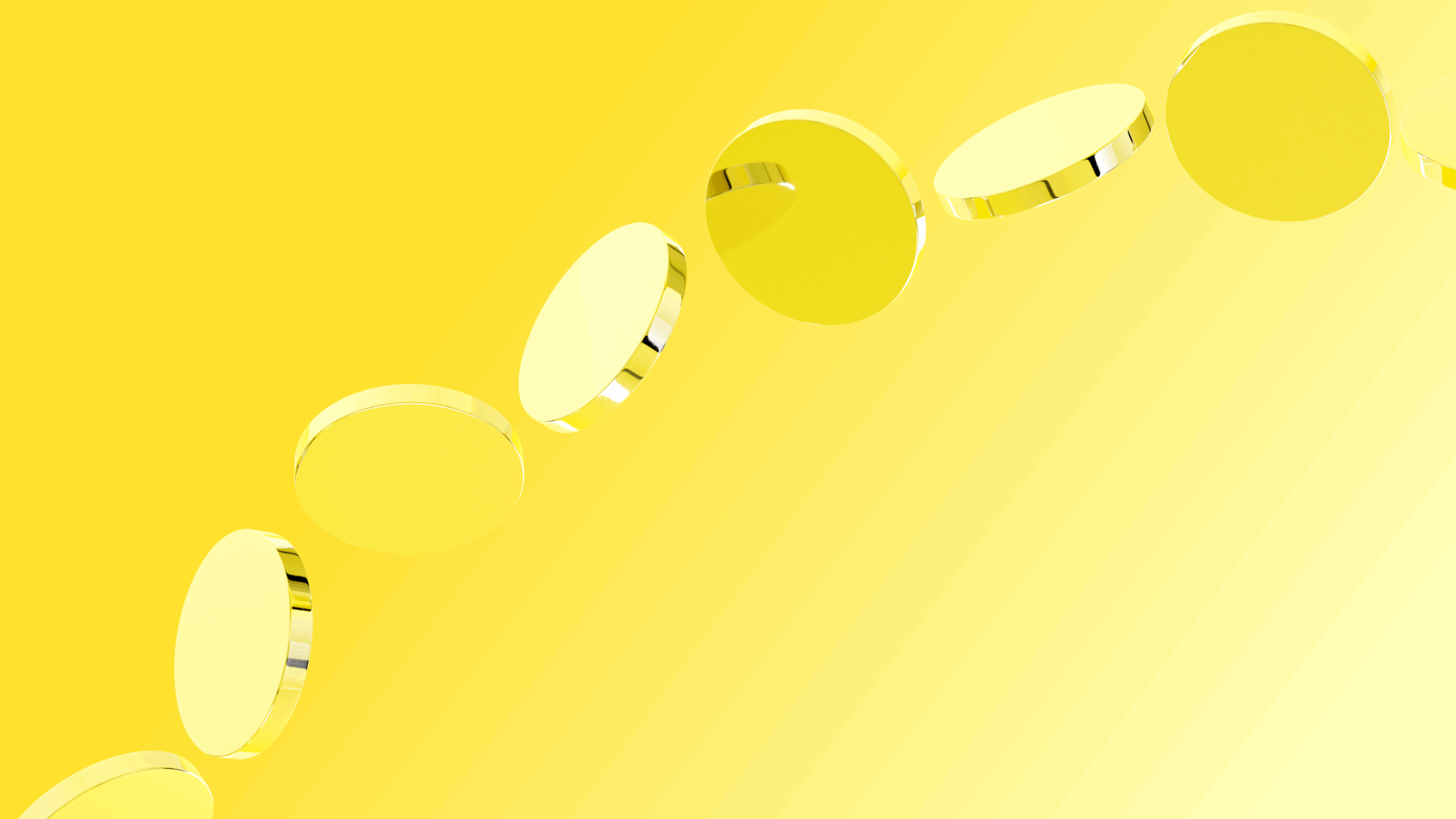 Illustration of a yellow coin in a flowing chain